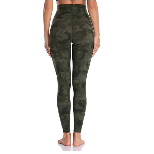 High Waist Camo Yoga Pants with Pockets